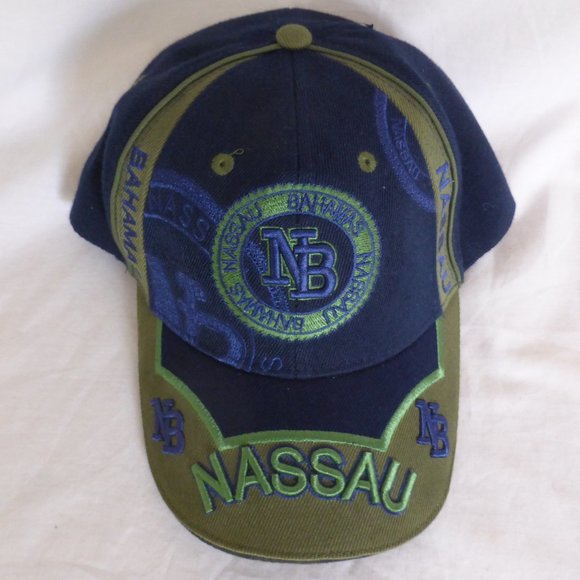 NASSAU BAHAMAS, blue and olive color baseball cap - Picture 3 of 4
